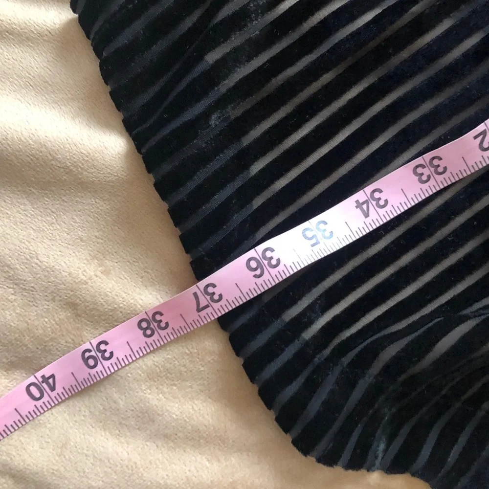 Knot Sisters EUC Velvet & Sheer Striped Black Cardigan Medium - Picture 12 of 14
